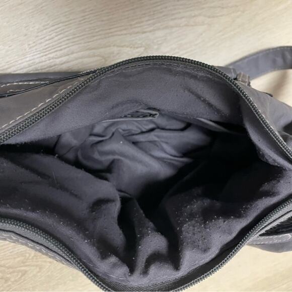 Vintage Rossetti Gray Vegan Leather Satchel Purse 90s Y2K - Picture 9 of 13